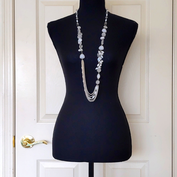 NWOT. Multiple Shapes/Colors/Materials Chained Necklace. - Picture 1 of 4